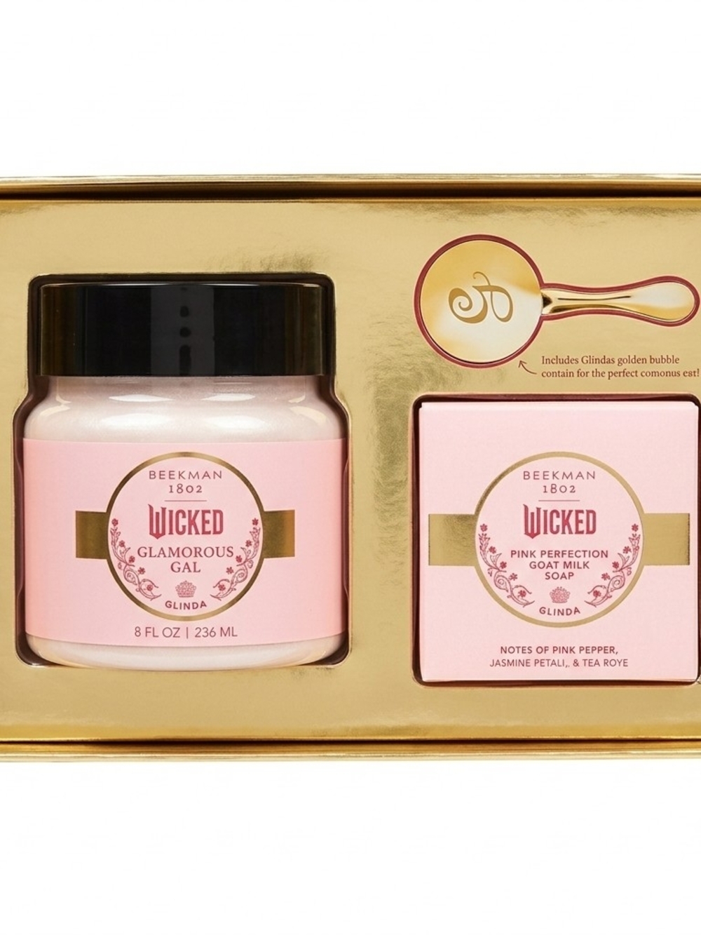 Beekman 1802 Wicked Glamorous Gal Pink & Gold Bath Set